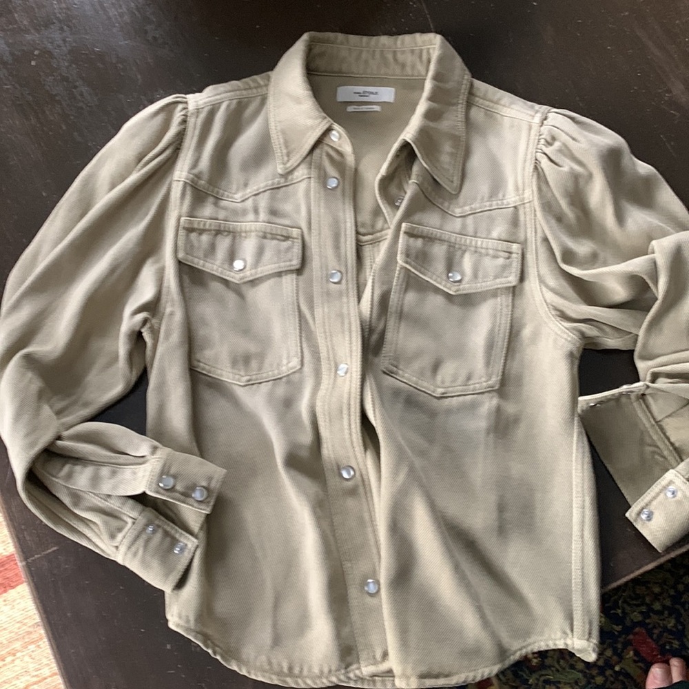 Isabel Etoile Merant tanamia shirt in beige. NWOT. Retail 475 - Picture 7 of 11